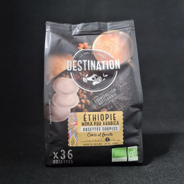 Dosettes café x36 bio Ethiopie Destination 250g  En capsules et dosettes