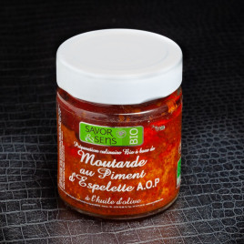 Moutarde bio piment d'Espelette AOP 100g Savor&Sens  Moutarde