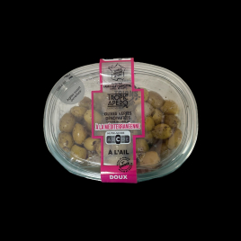 Olives vertes dénoyautées méditerranéenne à l’ail 110g Tropic Apéro  Olives